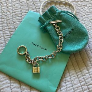 Tiffany & Co sterling silver toggle bracelet with charm.